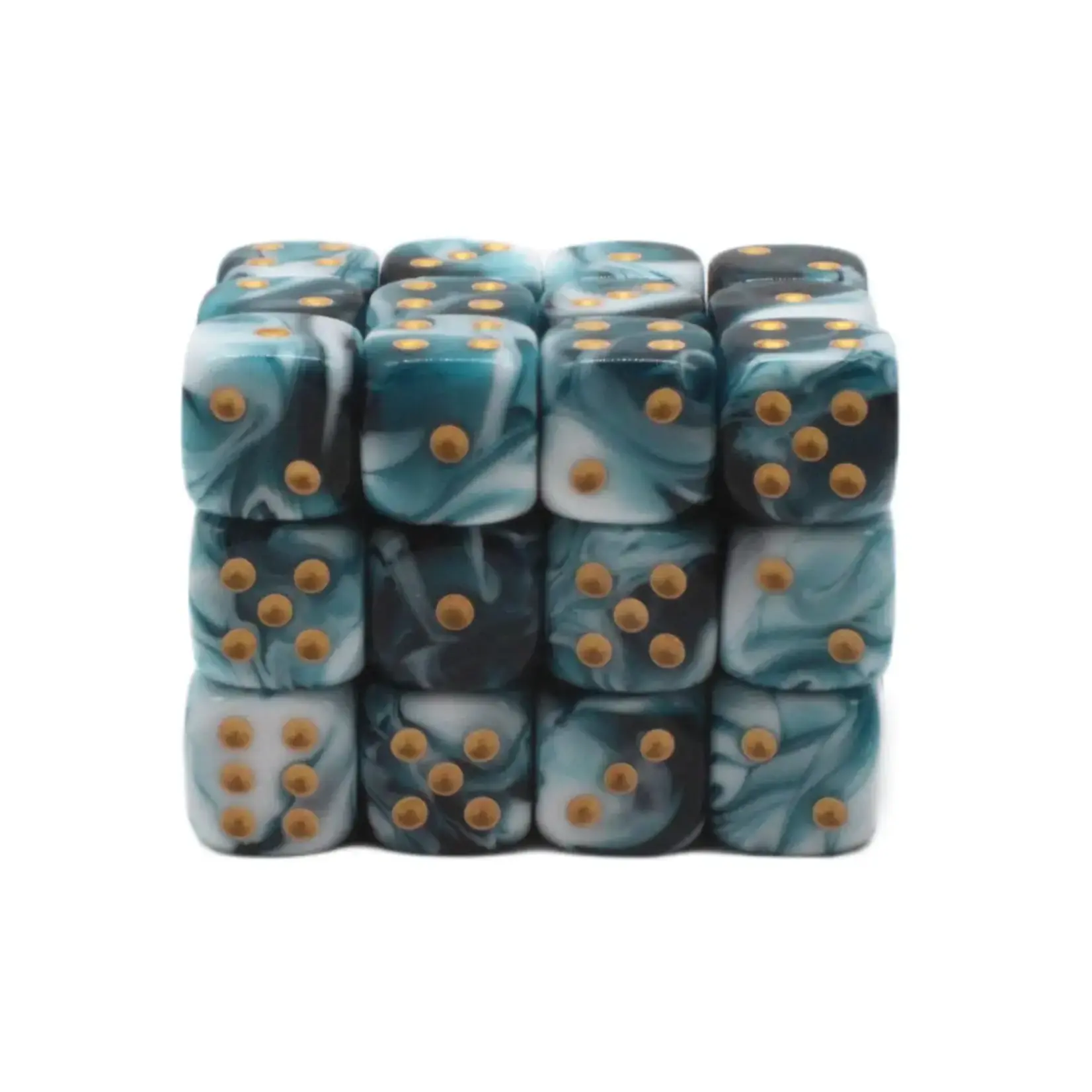 OLD SCHOOL DICE & ACCESSORIES VORPAL DARK BLUE AND WHITE W/ GOLD 12mm D6 36PC SET