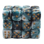 OLD SCHOOL DICE & ACCESSORIES VORPAL DARK BLUE AND WHITE W/ GOLD 12mm D6 36PC SET