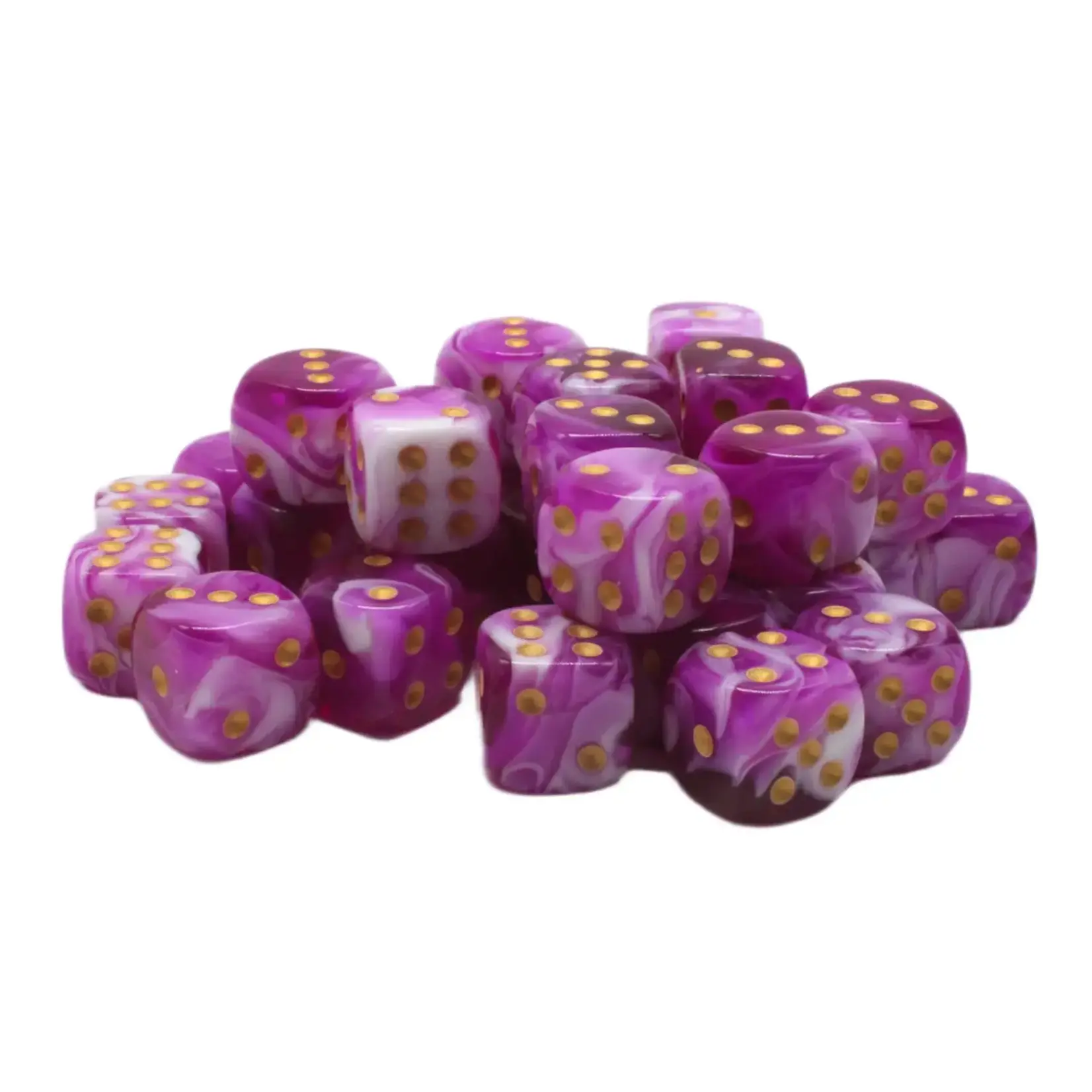 OLD SCHOOL DICE & ACCESSORIES VORPAL PURPLE AND WHITE W/ GOLD 12mm D6 36PC SET