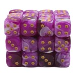 OLD SCHOOL DICE & ACCESSORIES VORPAL PURPLE AND WHITE W/ GOLD 12mm D6 36PC SET