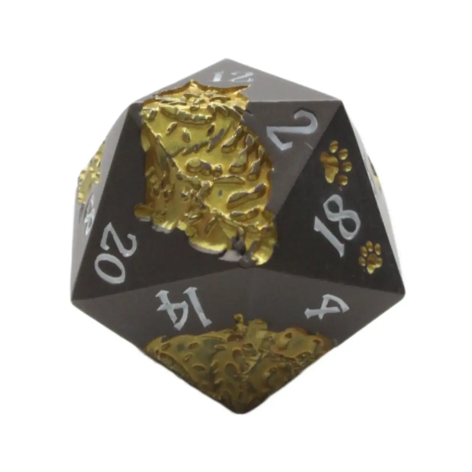 OLD SCHOOL DICE & ACCESSORIES NINE LIVES MATTE BLACK w/ GOLD METAL 7PC SET