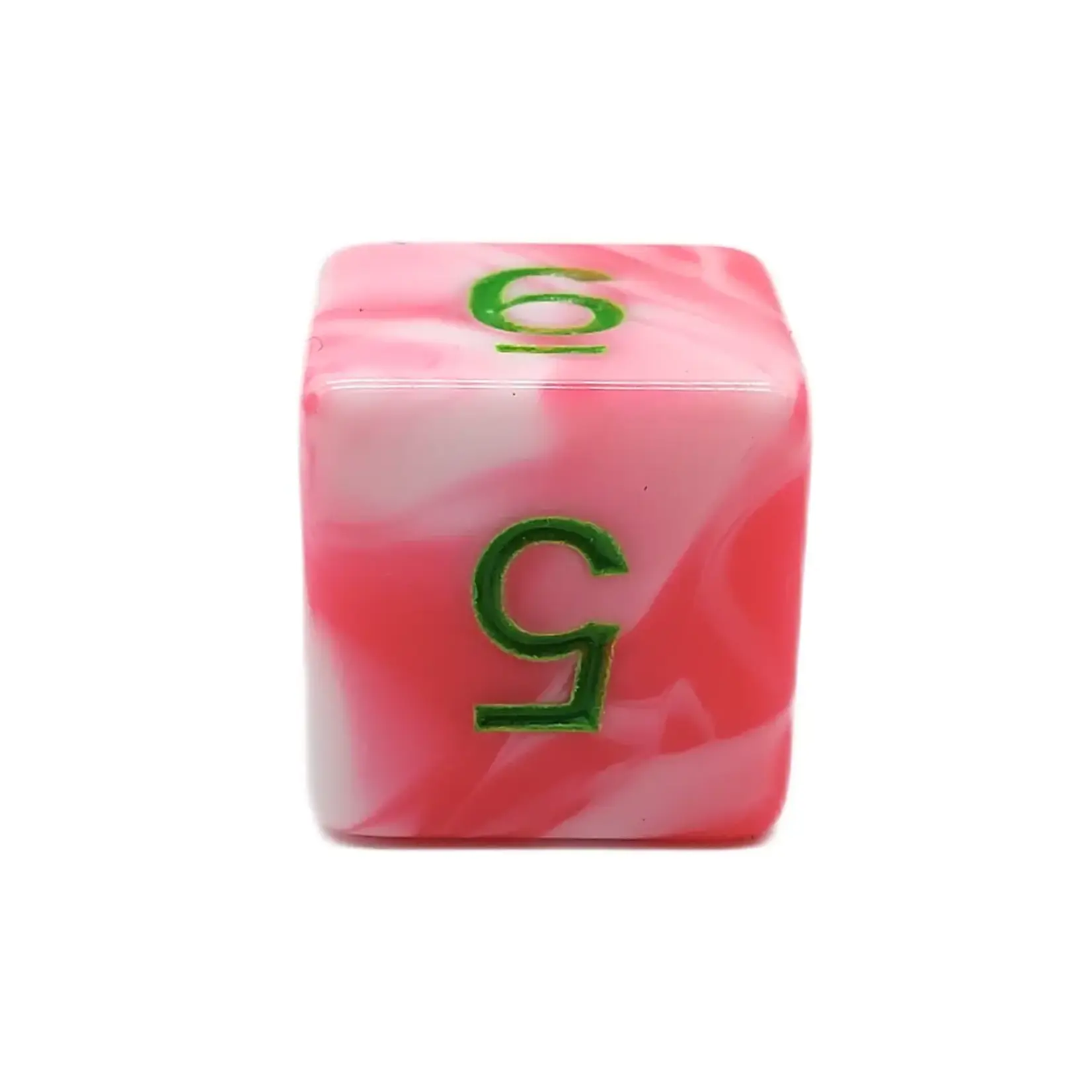 OLD SCHOOL DICE & ACCESSORIES VORPAL PINK & WHITE W/ GREEN 7PC SET