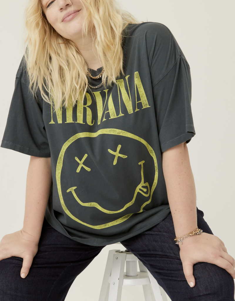 Nirvana Smiley Merch Tee - Four Boutique