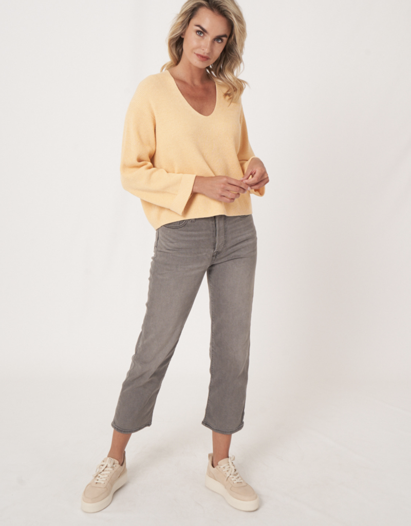 Repeat V-Neck Rolled Cuff Pullover