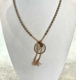 Studio III.XX 6mm Long Crystal Necklace on Silk