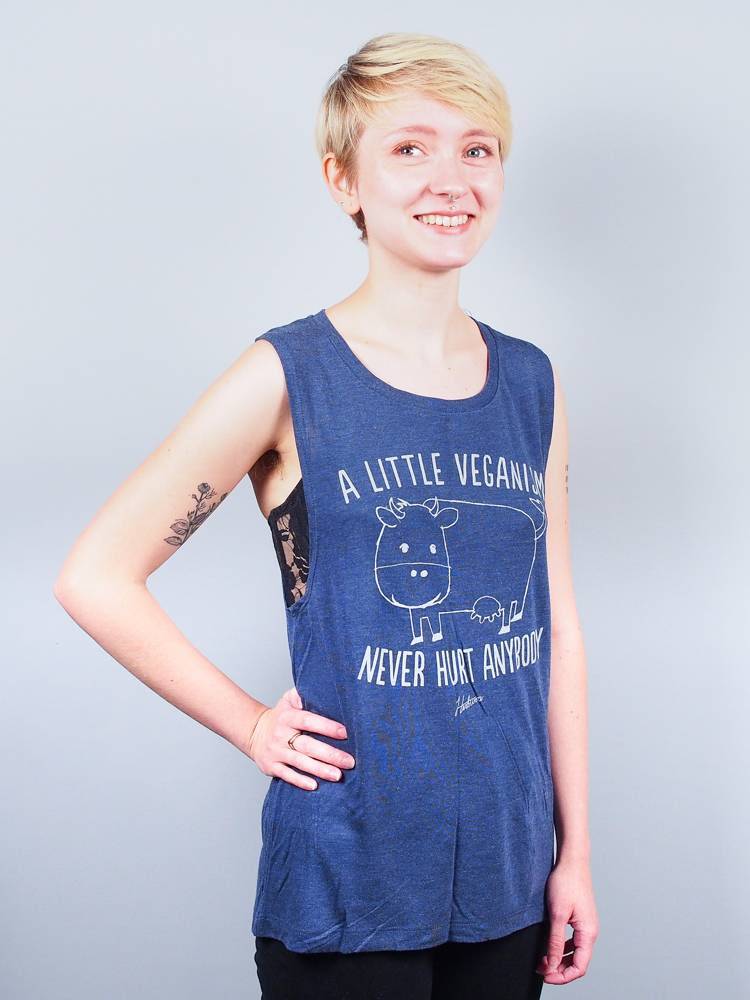SALE: A Little Veganism Never Hurt Anybody Navy Muscle Tank!