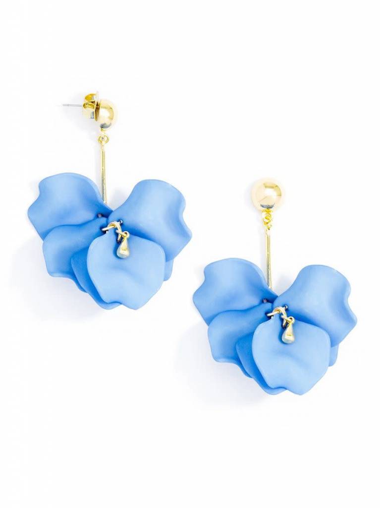 Zenzii Painted Petals Earring Light Blue
