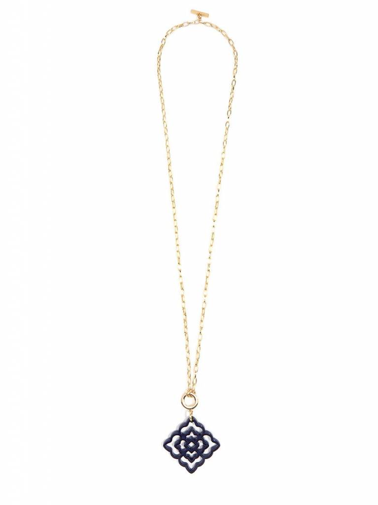 Jewelry Flower Resin Pendant Necklace Navy Lux Boutique - Navy Pendant Necklace Jewelry Flower Resin Pendant Necklace Navy Lux Boutique - Navy Pendant Necklace