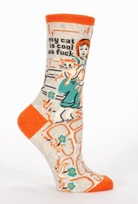 Blue Q My Cat Is Cool As F*ck Crew Socks