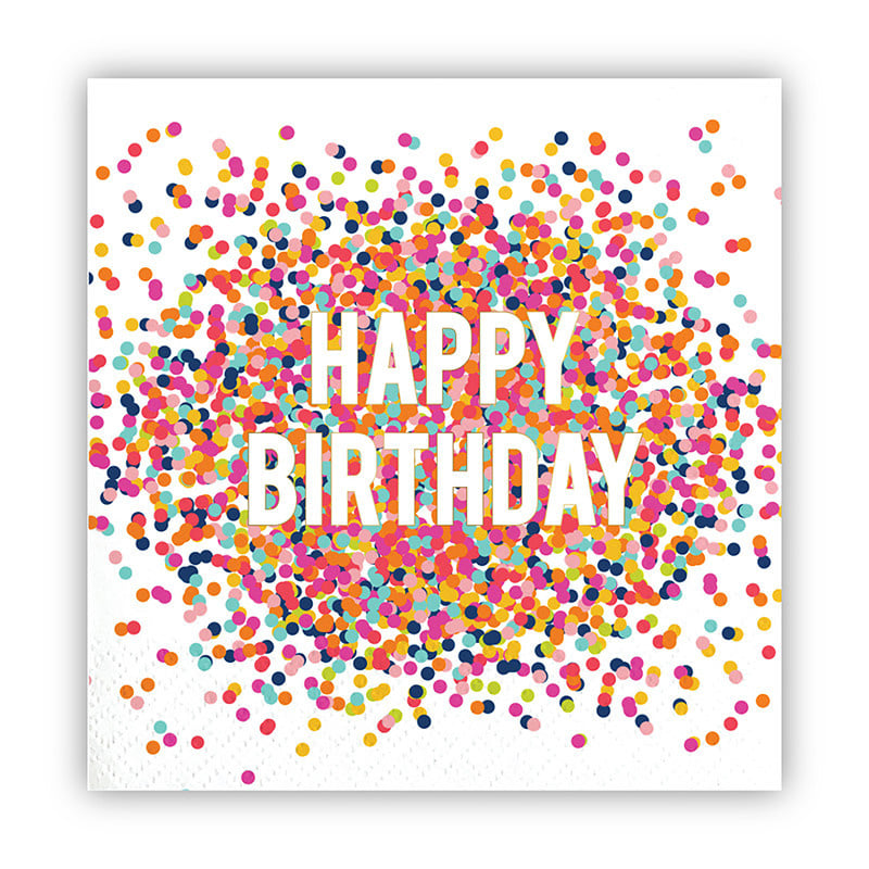 Happy Birthday Confetti Napkins 20 CT - Lux Boutique