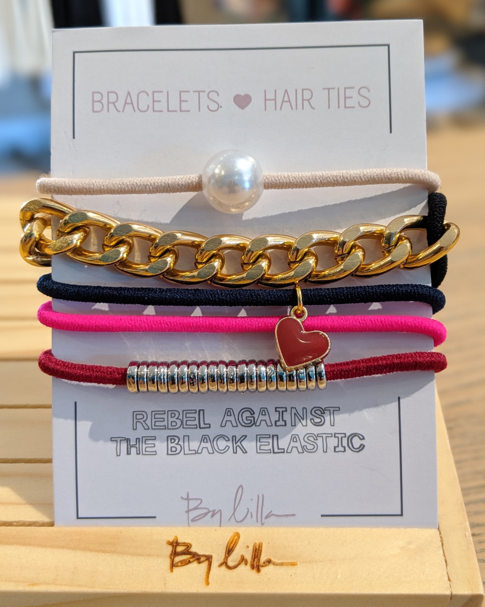By Lilla Stack Bracelet Hair Tie Chain Lux Boutique