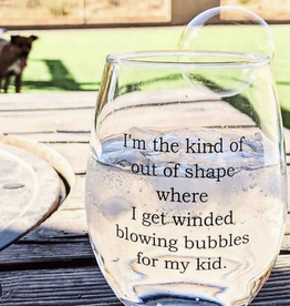 Buffalovely I Get Winded Blowing Bubbles Wine Glass