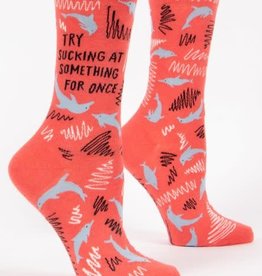 Blue Q Try Sucking At Something For Once Women's Crew Socks