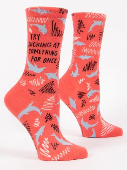Blue Q Try Sucking At Something For Once Women's Crew Socks