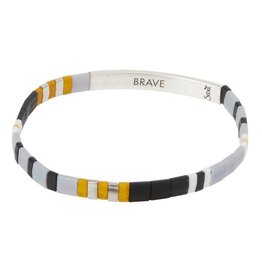 Scout Curated Wears Good Karma Miyuki Bracelet | Brave - Gray/Black/Silver