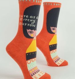 Blue Q Cute As A Bitchy Button Womens Socks