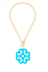 Jewelry Wave Resin Pendant Chain Necklace