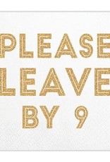 Slant Please Leave By 9 Gold Foil Napkins 20 CT