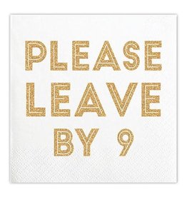 Slant Please Leave By 9 Gold Foil Napkins 20 CT
