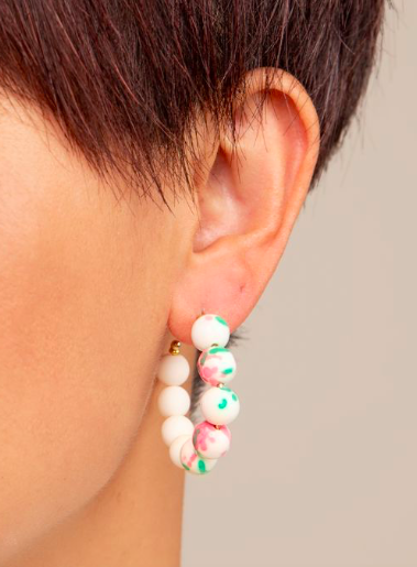 Jewelry Small Mixed Beads Hoop Earring