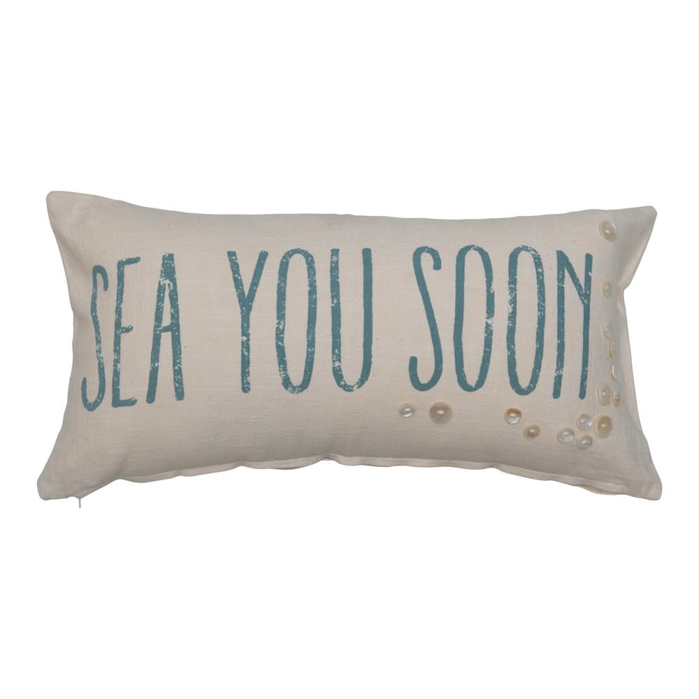 Lumbar Pillow with Buttons "Sea You Soon