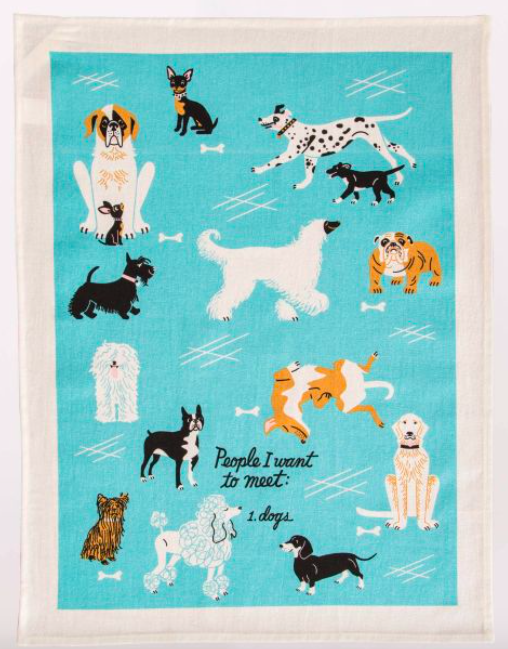 Blue Q People I Want To Meet: Dogs Dish Towel