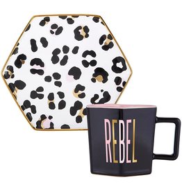 Slant Hexagon Mug & Saucer Set - Rebel