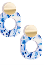 Zenzii Blue Marbled Drop Earring