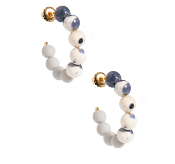 Jewelry Small Mixed Beads Hoop Earring