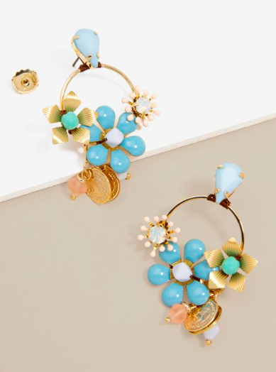 Zenzii Flower & Crystal Drop Earring