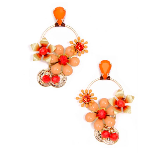 Zenzii Flower & Crystal Drop Earring