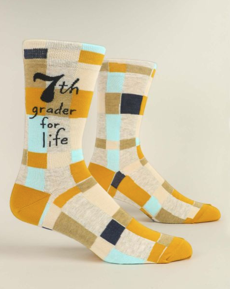 Blue Q 7th Grader For Life Mens Sock