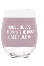 About Face House Rules Wine Glass 16oz