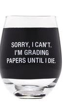 About Face Grading Papers Wine Glass 16oz