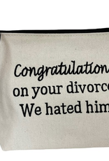 Dani Risi Congratulations on your divorce. We hated him. Canvas Pouch