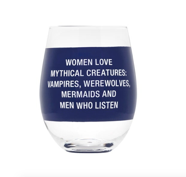 About Face Mythical Creatures Wine Glass 16oz