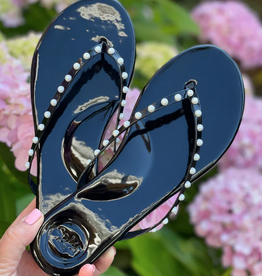 Solei Sea Black Patent with White Pearl