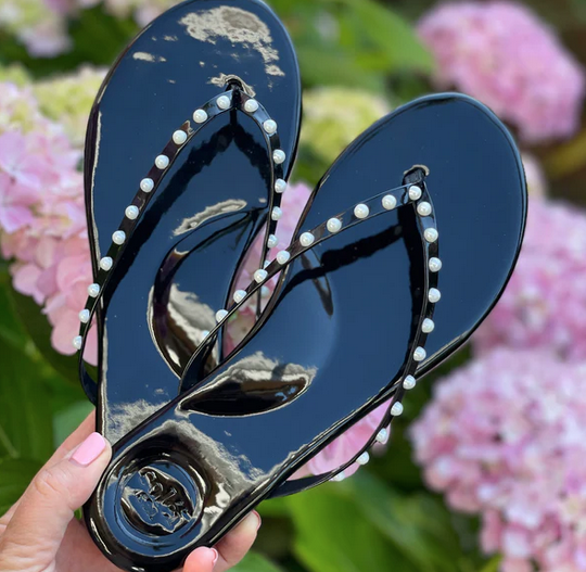 Solei Sea Black Patent with White Pearl