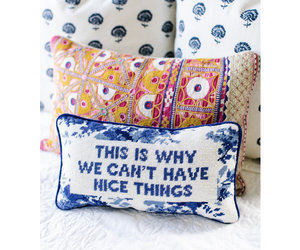 Nice Things Needlepoint Pillow - Lux Boutique