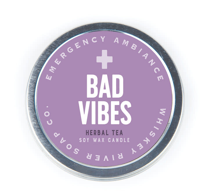 Whiskey River Bad Vibes Emergency Travel Tin Candle