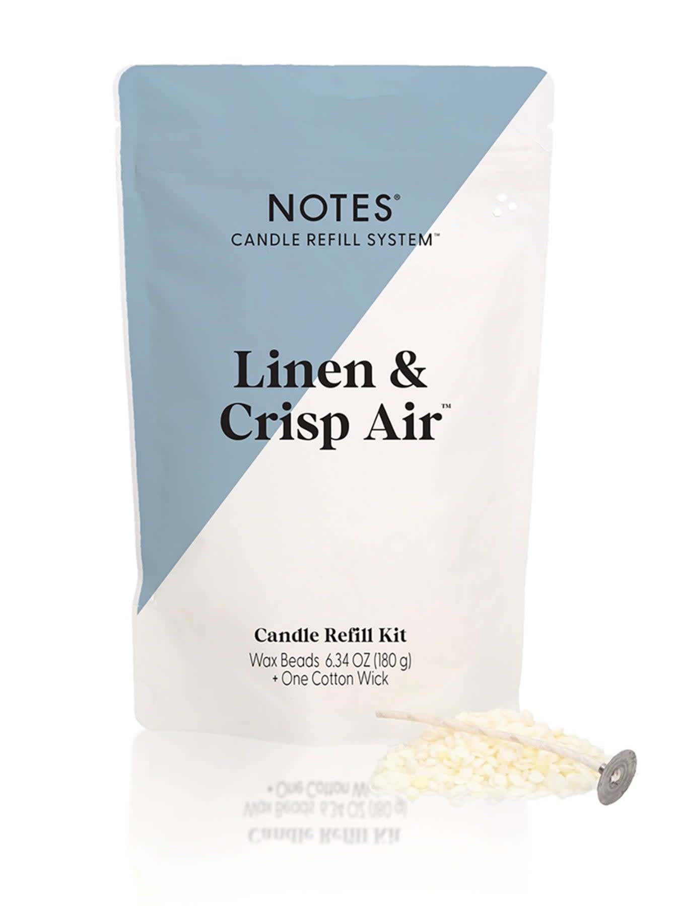 NOTES Sustainable Candle Refill Kit Linen & Crisp Air