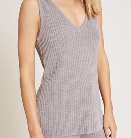 Barefoot Dreams Ribbed Lounge Tank Pewter