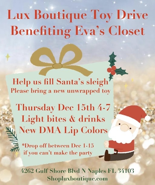 Lux Boutique in Naples, Florida Announces Annual Toy Drive Benefiting Eva’s Closet on December 15, 2022