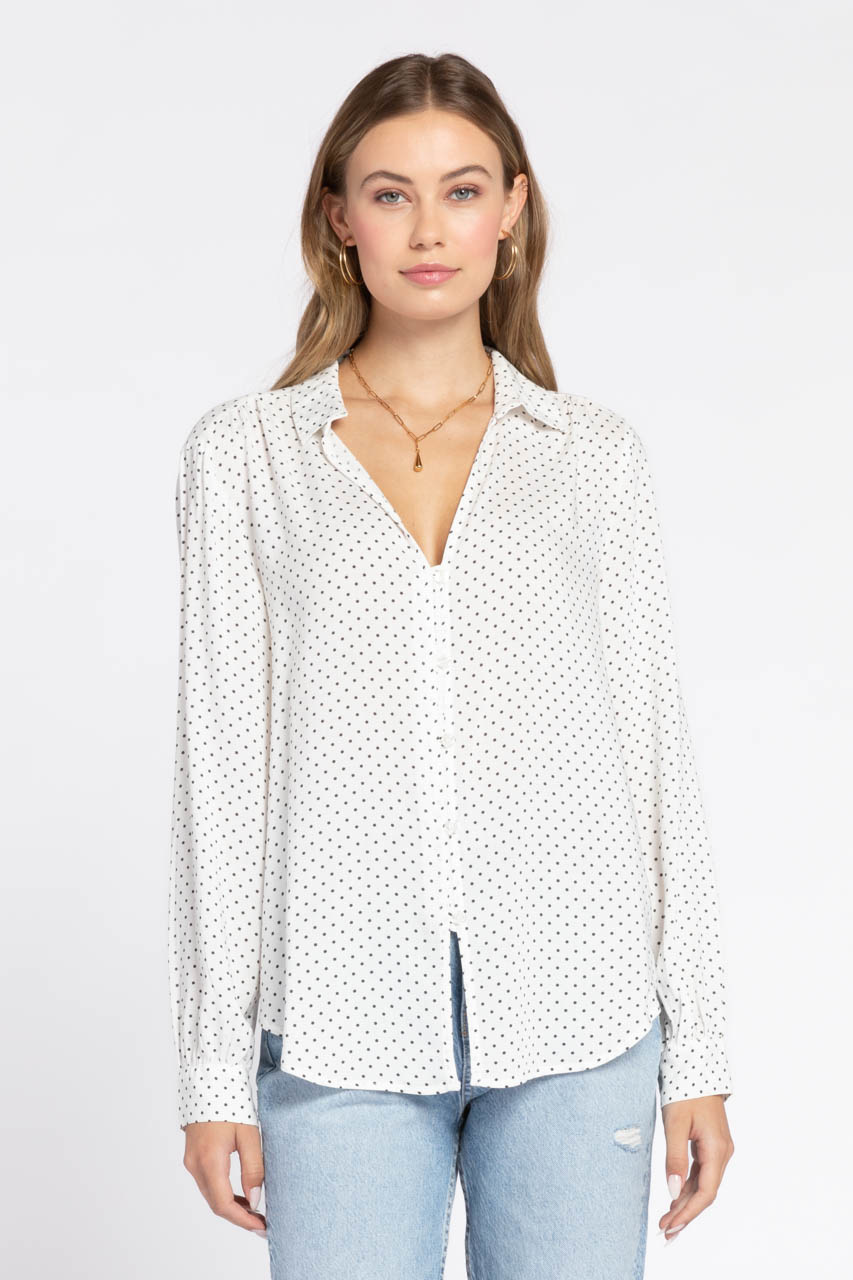 Velvet Heart Callen Shirt Black Dots