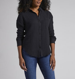 Jag Textured Long-Sleeve Shirt Black