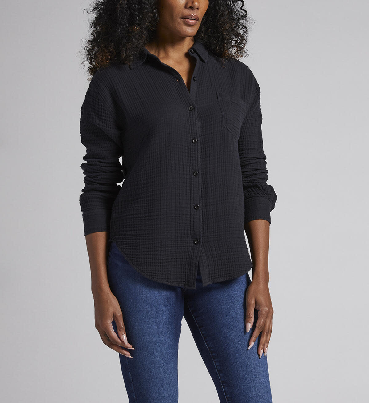 Jag Textured Long-Sleeve Shirt Black