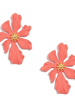 Zenzii Large Tropical Floral Earring Coral
