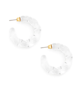 Zenzii Twisted Lucite Hoop Clear