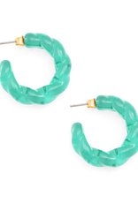 Zenzii Twisted Lucite Hoop Green