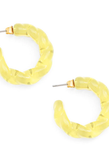 Zenzii Twisted Lucite Hoop Yellow